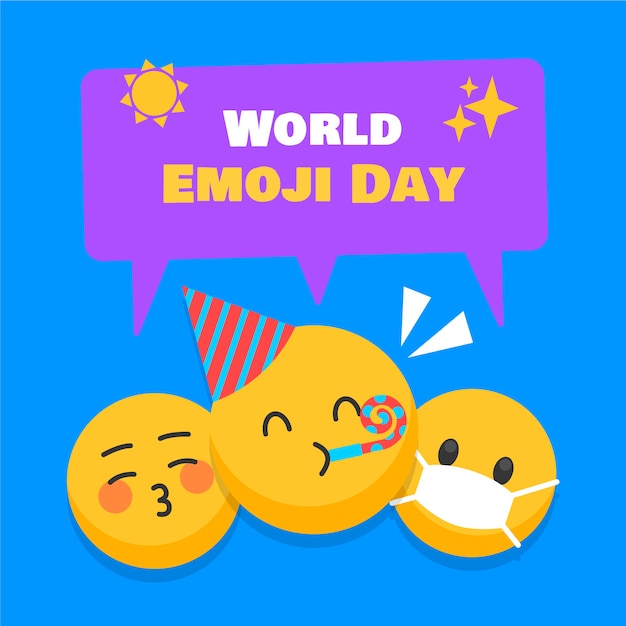 Hand drawn illustration world emoji day