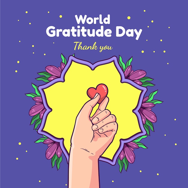 Free vector hand drawn illustration for world gratitude day celebration