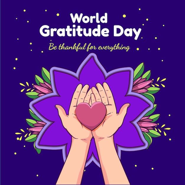 Free vector hand drawn illustration for world gratitude day celebration