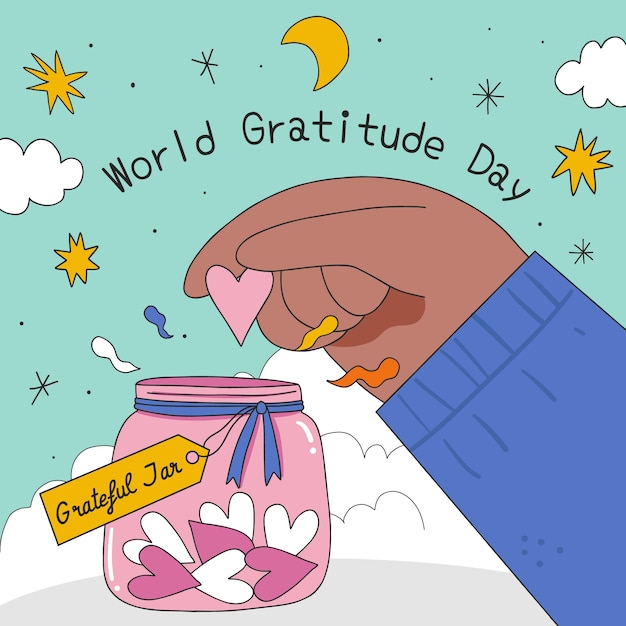 Free vector hand drawn illustration for world gratitude day celebration