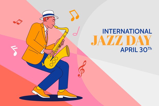 Illustrazione disegnata a mano per la giornata mondiale del jazz