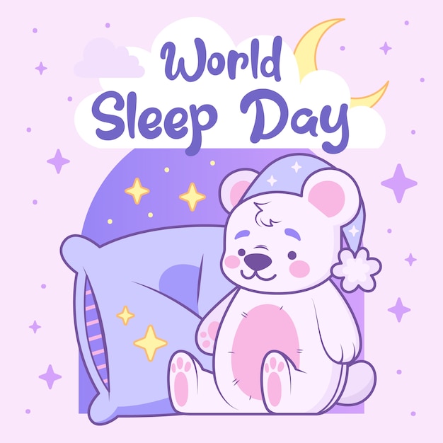 Hand drawn illustration for world sleep day