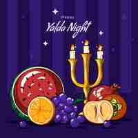 Free vector hand drawn illustration for yalda night festival