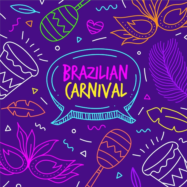 Hand drawn illustrations brazilian carnival