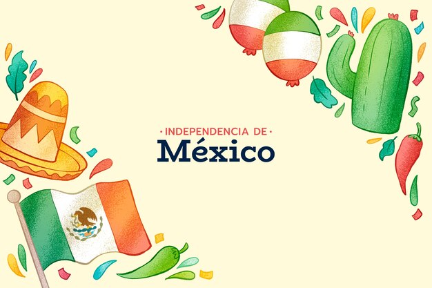 Free Vector hand drawn independencia de mexico background