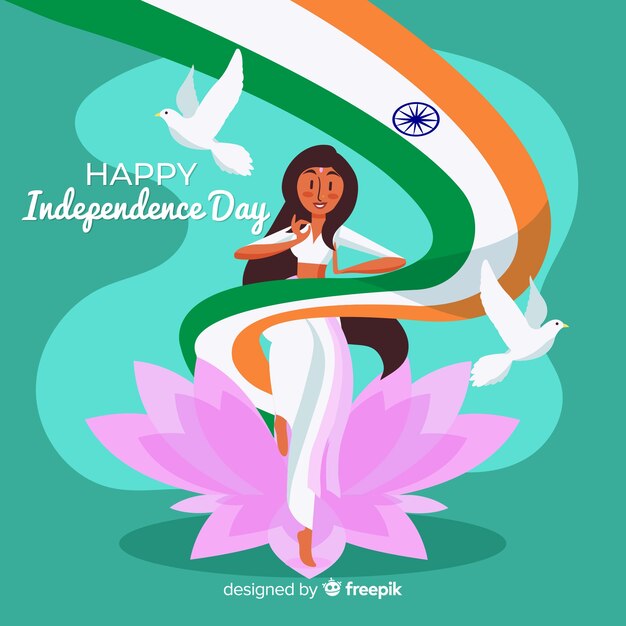 Hand drawn india independence day background