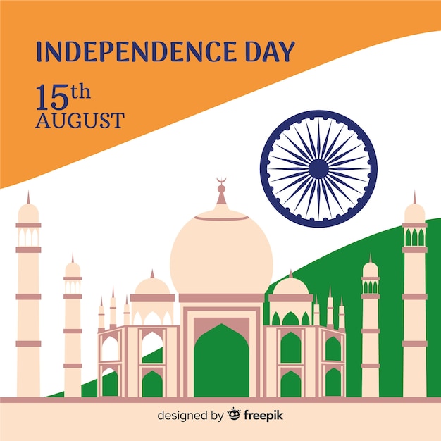 Hand drawn india independence day background