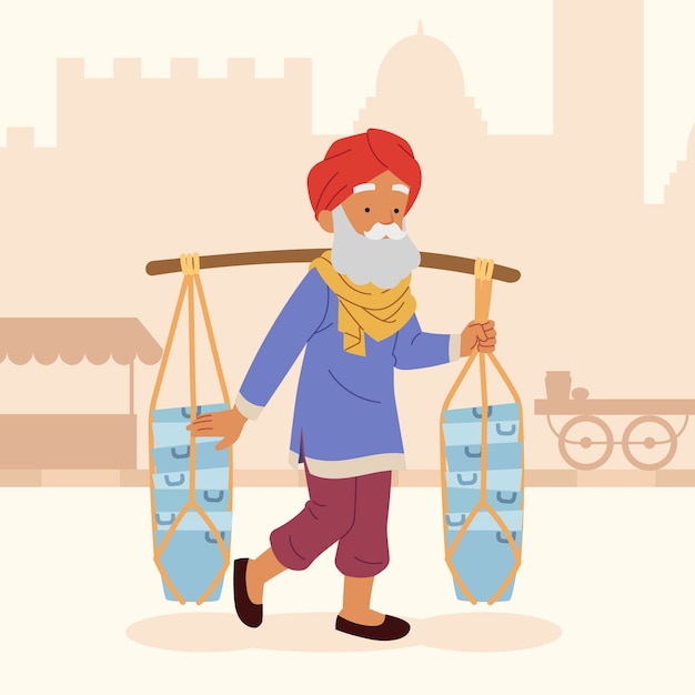 Free vector hand drawn india lifestyle illustration