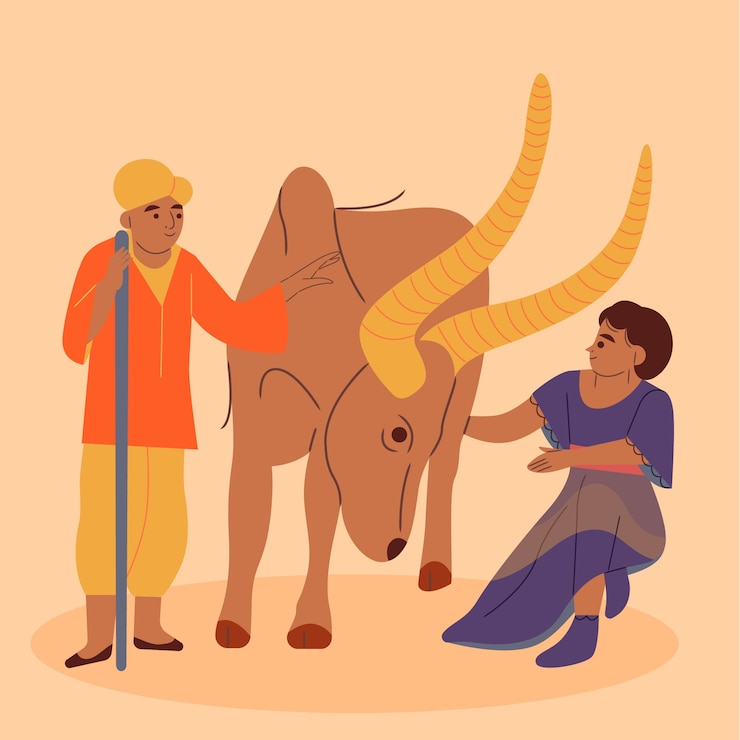 무료 Vector 손으로 그린 인도 라이프 스타일 그림