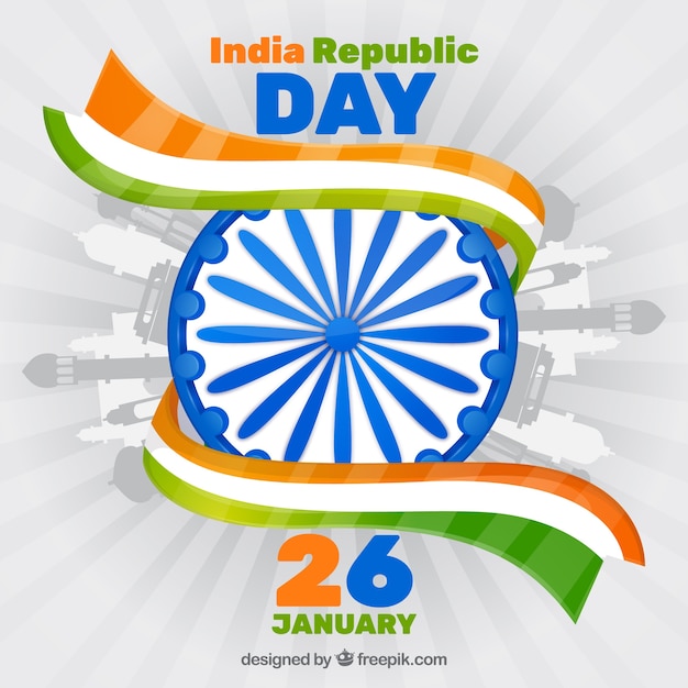 Hand drawn india republic day background