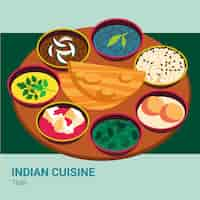 Free vector hand drawn indian cuisine illustration