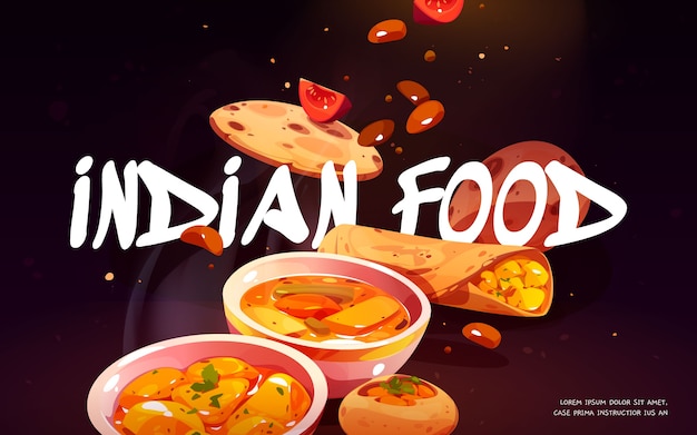 Free vector hand drawn indian food illustration