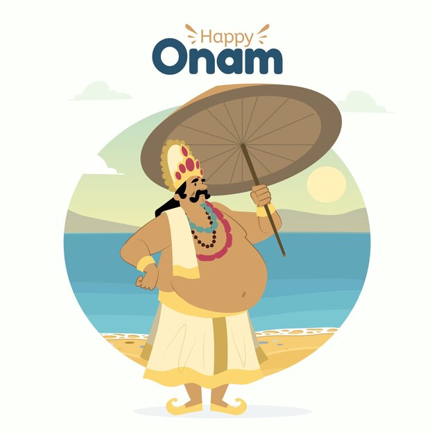 Hand drawn indian onam illustration