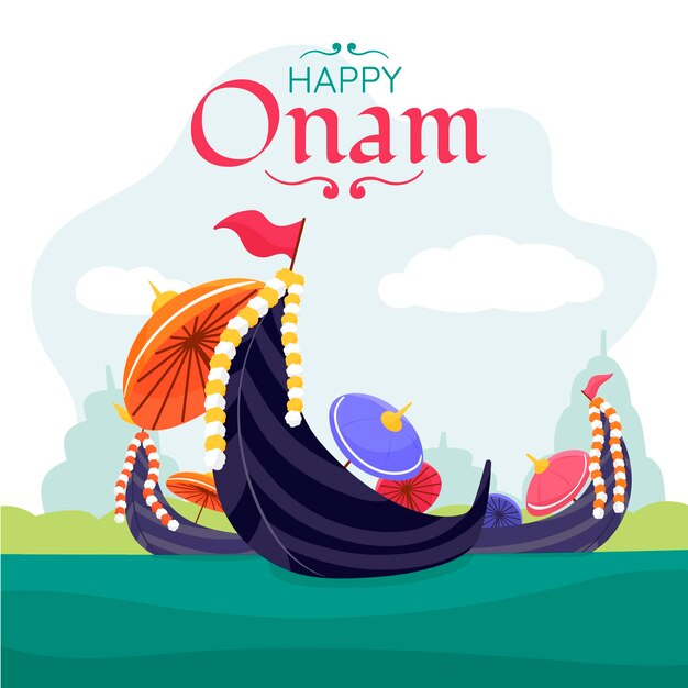 Free vector hand drawn indian onam illustration