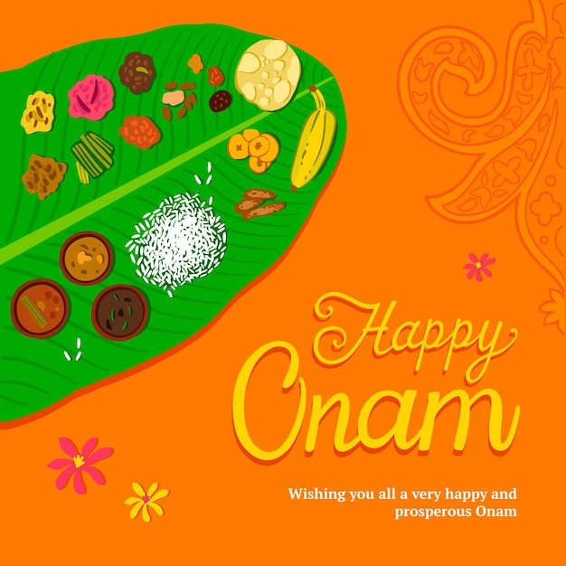 Free vector hand drawn indian onam illustration