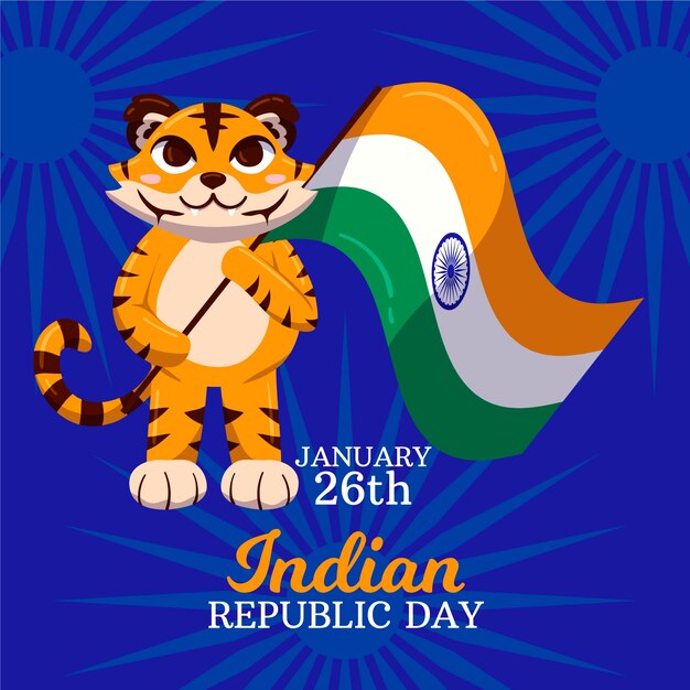 Hand drawn indian republic day concept