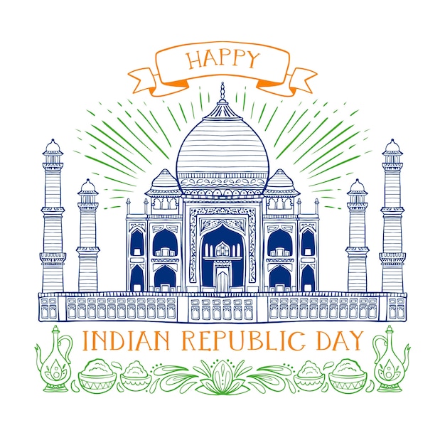 Ручной обращается индийский день республики концепция