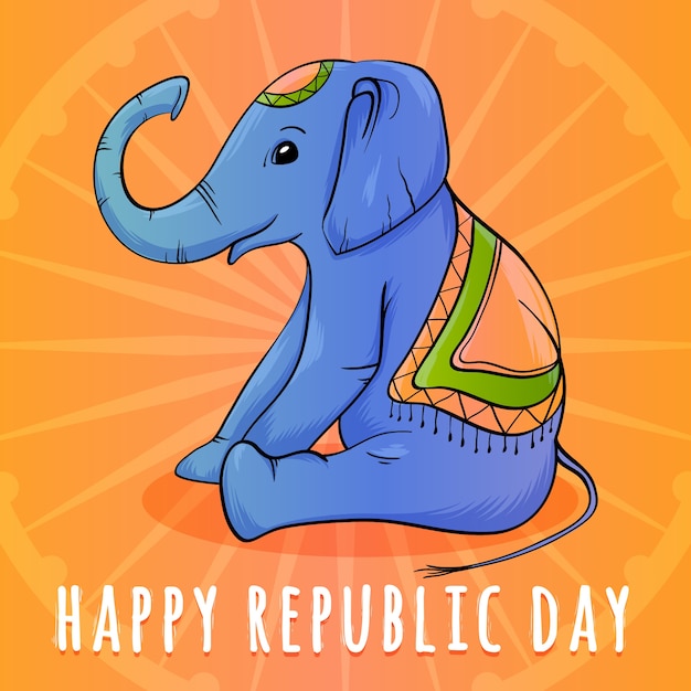 Free vector hand drawn indian republic day concept