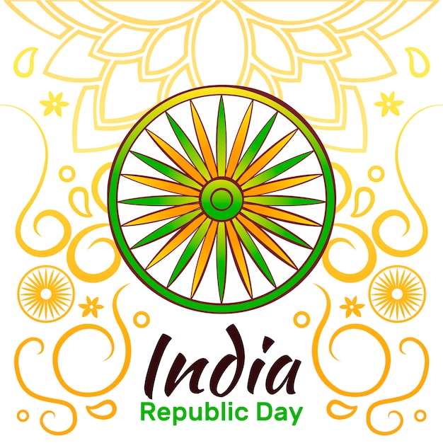 手描きインド共和国記念日のコンセプト