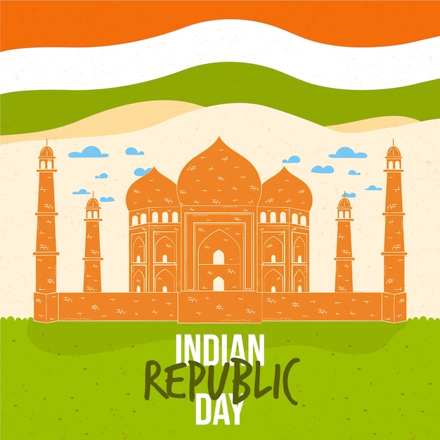 Free vector hand drawn indian republic day