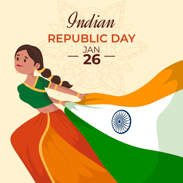 Hand drawn indian republic day