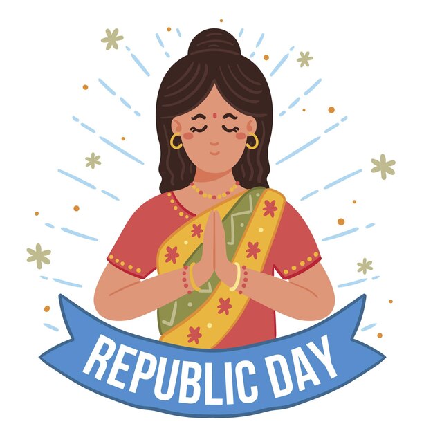 Hand drawn indian republic day