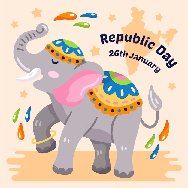 Hand-drawn indian republic day