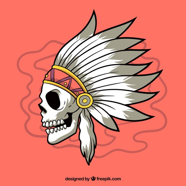 Hand drawn indian skull background