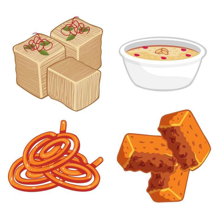 Free Vector hand drawn indian sweet collection