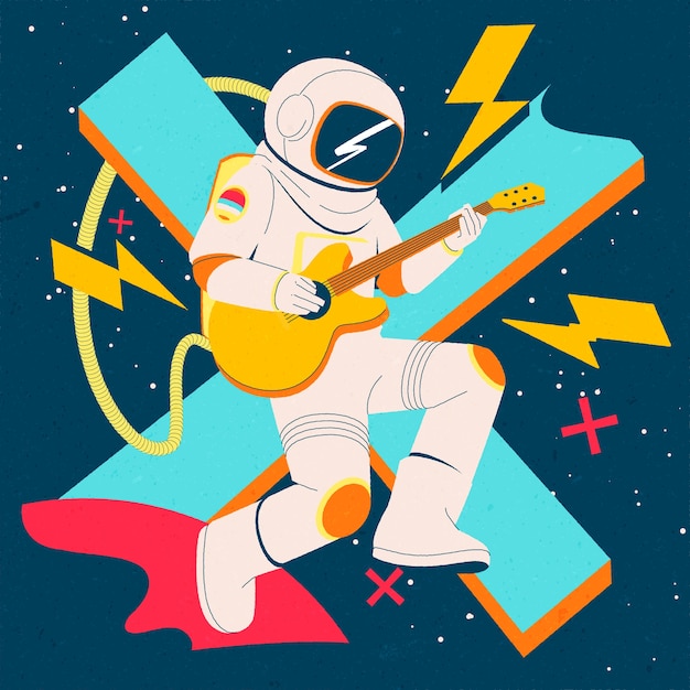 Free vector hand drawn indie music illustration