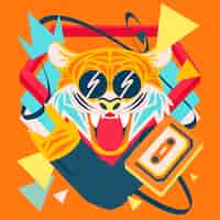 Free vector hand drawn indie music illustration