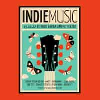 Vettore gratuito poster di musica indie disegnato a mano