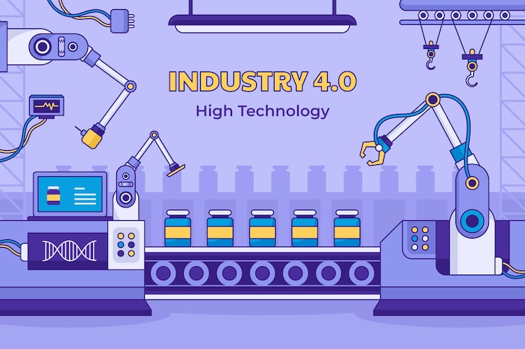 Free Vector hand drawn industry 4.0 background design