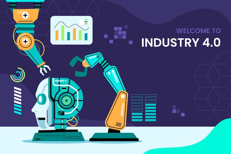Free Vector hand drawn industry 4.0 background design