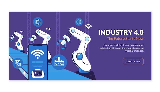 Free vector hand drawn industry 4.0 banner design