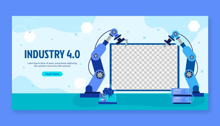 Free Vector hand drawn industry 4.0 banner