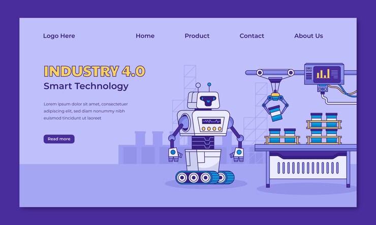 Free Vector hand drawn industry 4.0 landing page design