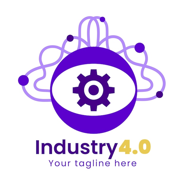 Free vector hand drawn industry 4.0 logo design