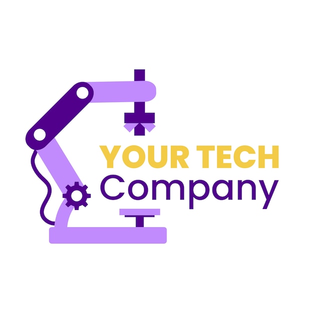 Бесплатное векторное изображение Ручно нарисованный дизайн логотипа индустрии 4.0