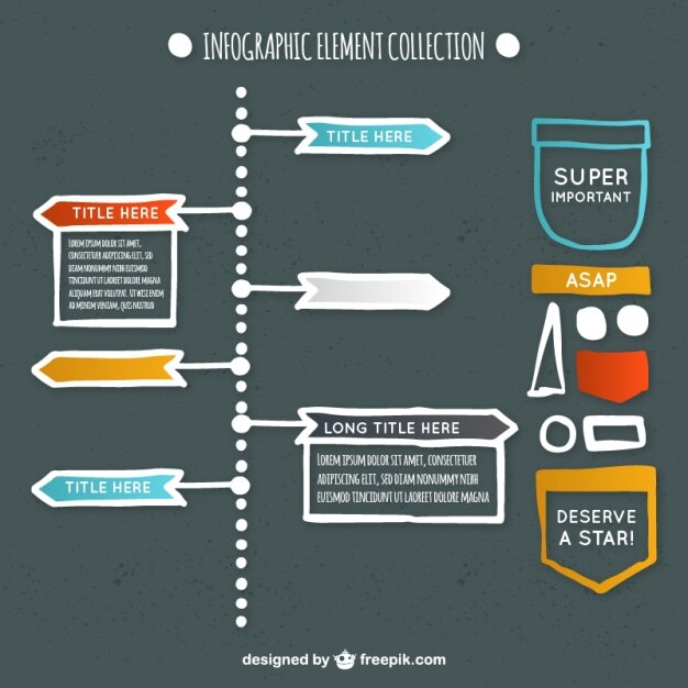 Free Vector hand-drawn infographic element collection