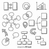 Free vector hand drawn infographic element collection