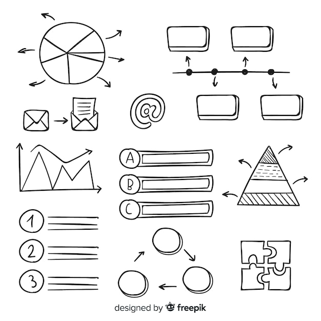 Free vector hand drawn infographic element collection