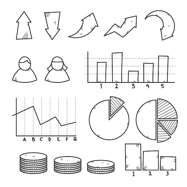 Vettore gratuito collezione di elementi infographic disegnati a mano