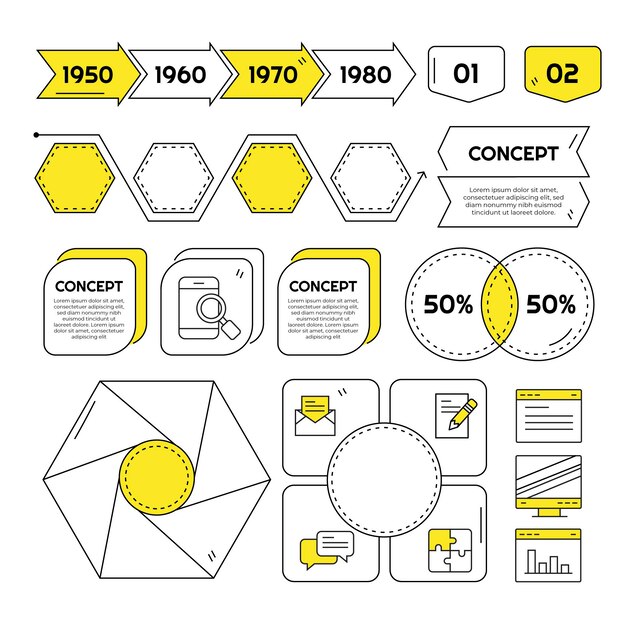 Hand drawn infographic element collection