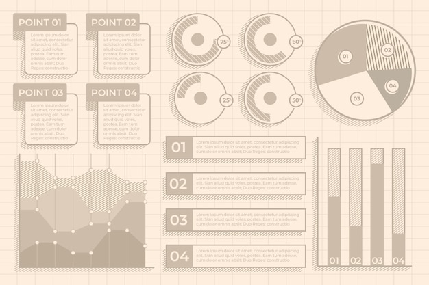 Free vector hand drawn infographic element collection