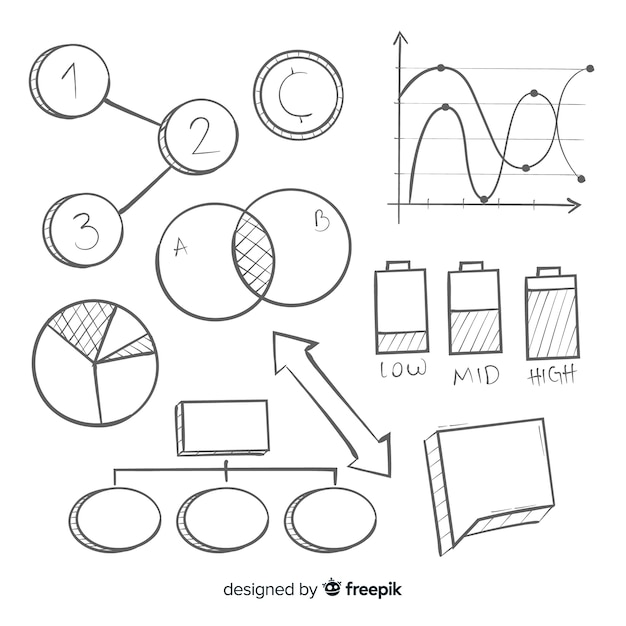 Hand drawn infographic element pack