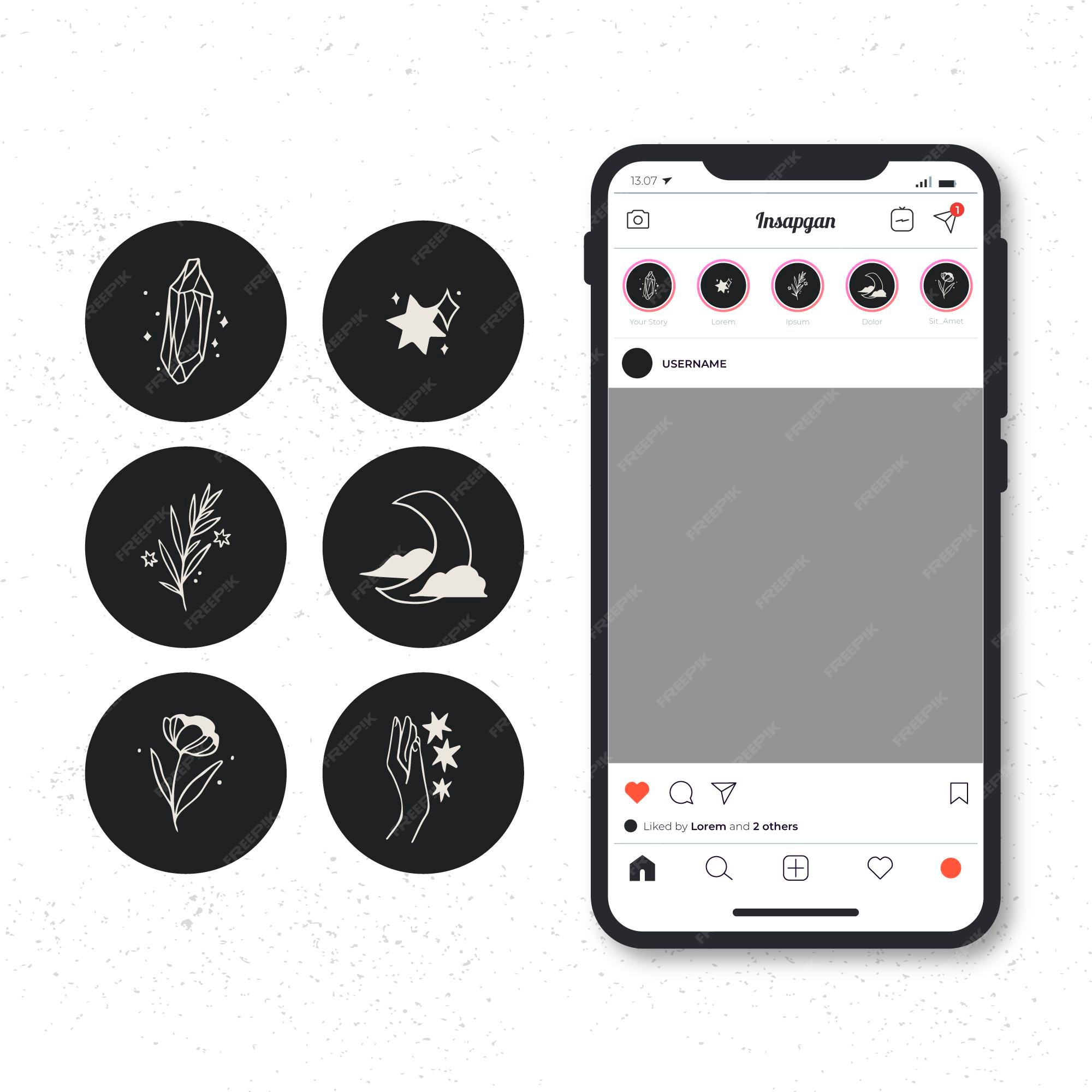 Instagram Highlights Black Images - Free Download on Freepik