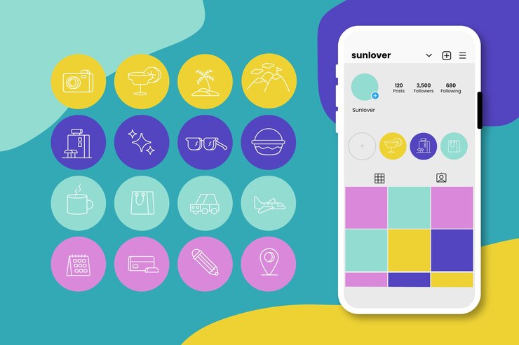 Free Vector hand drawn instagram highlights