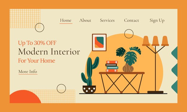 Hand drawn interior design template