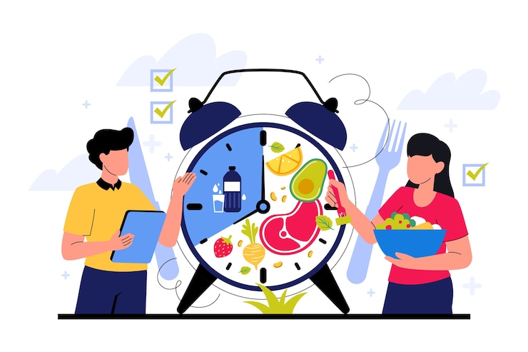 Free Vector hand drawn intermittent fasting illustration